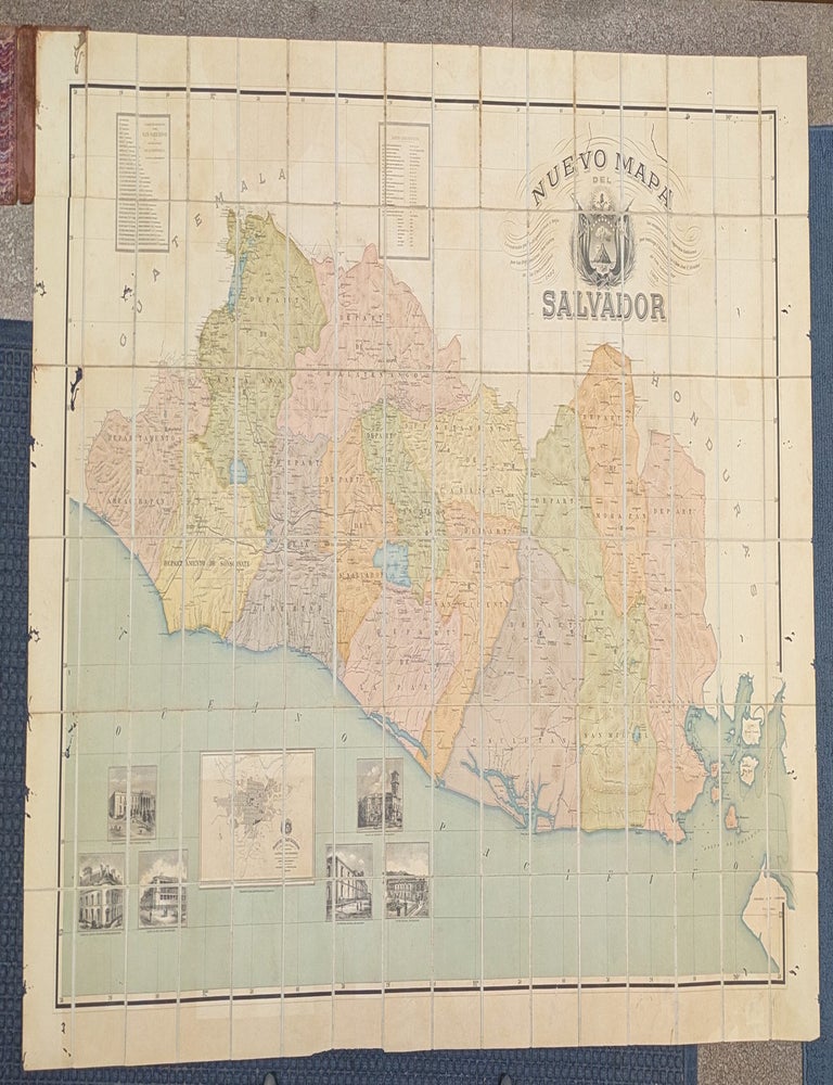 Item #92064 Nuevo Mapa del Salvador (los auspicios del supremo Gobierno Don Santiago I. Barbereray Don Jose E. Alcaine de San Salvador 1905). Jose E. Alcaine, Santiago I. Barbernay.