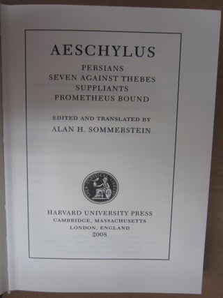 Aeschylus Loeb Classical Library 3 volume set