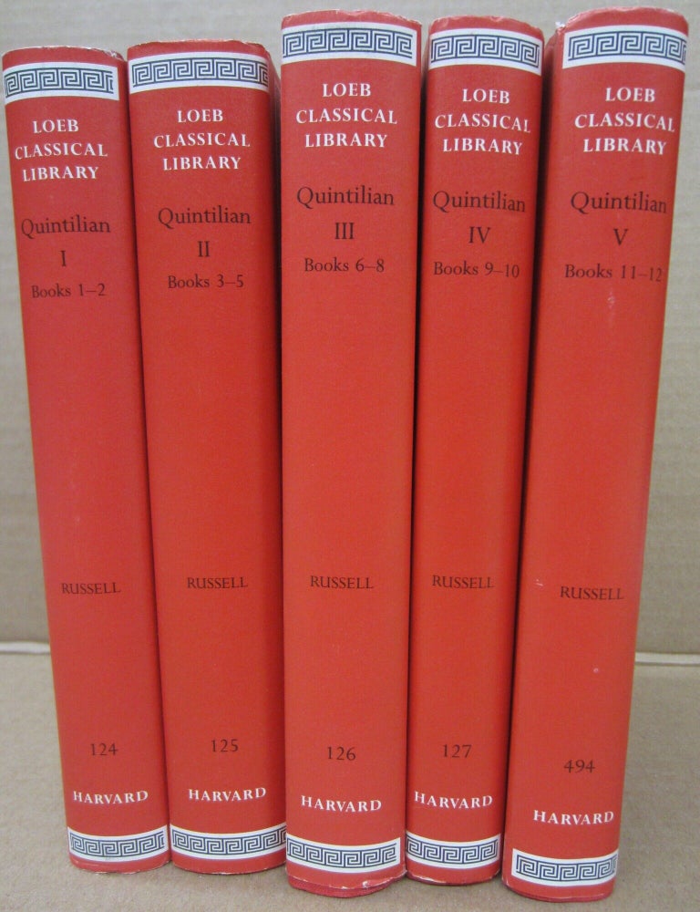 Item #92107 Quintilian: The Orator's Education Loeb Classical Library 5 volume set. Donald A. Russell Quintilian, and.