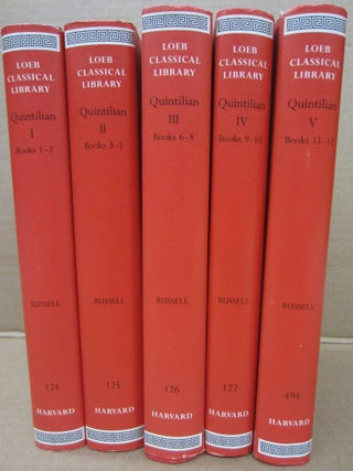 Item #92107 Quintilian: The Orator's Education Loeb Classical Library 5 volume set. Donald...