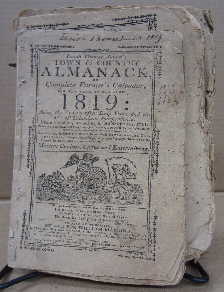 Item #92559 4 New England Isaiah Thomas, Junr's Almanack: 1805, 1808, 1811, 1819. Isaiah Thomas Junr.