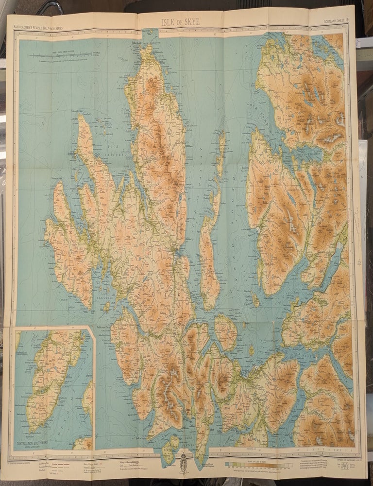 Item #92657 Bartholomew's Revised "Half-Inch" Contoured Maps: Scotland Sheet 19. Isle of Skye (folded map). John Bartholomew, Ltd Sons.